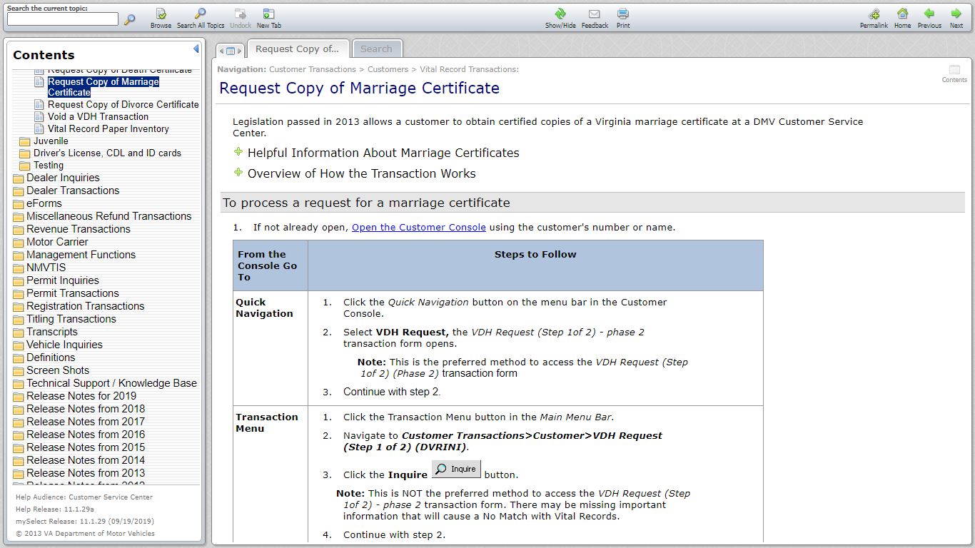 Request Copy of Marriage Certificate - Virginia